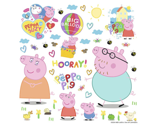 Stickers muraux avec des motifs de Peppa Pig pour la décoration de chambre d''enfant