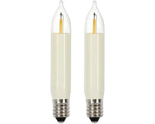 Ampoule à petite tige LED Premium Saico 2 LED couleur d'éclairage blanc chaud Deux ampoules LED en forme de bougie avec culot E27