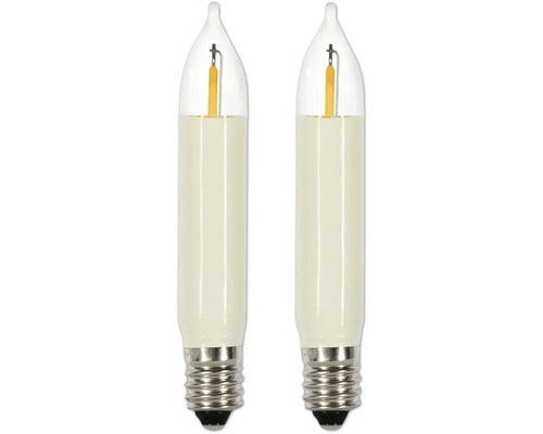 Ampoule à petite tige LED Premium Saico 2 LED couleur d'éclairage blanc chaud Deux ampoules LED en forme de bougie avec culot E27.