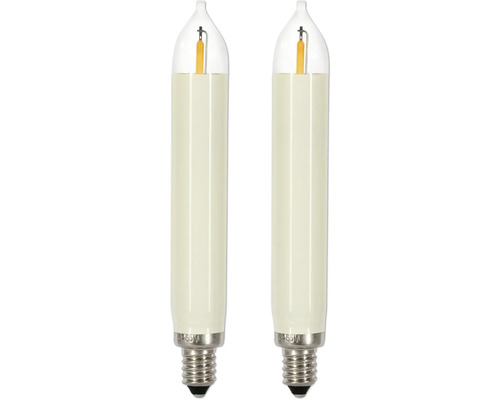 Bougie tige LED premium Saico 2 LED couleur d’éclairage blanc chaud Deux ampoules LED en forme de bougie