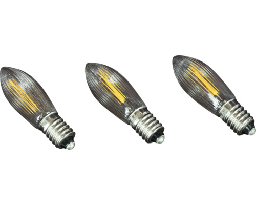 Ampoule de rechange LED Premium bougie rainurée Saico 3 LED couleur d’éclairage blanc chaud Trois ampoules LED en forme de bougie