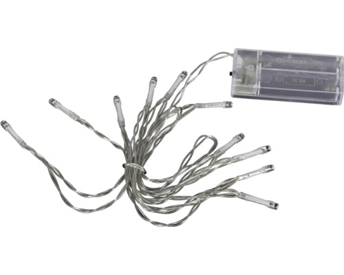 10er LED-Lichterkette Weihnachtslichter Warmweiß LED-Lichterkette mit Batteriebetrieb