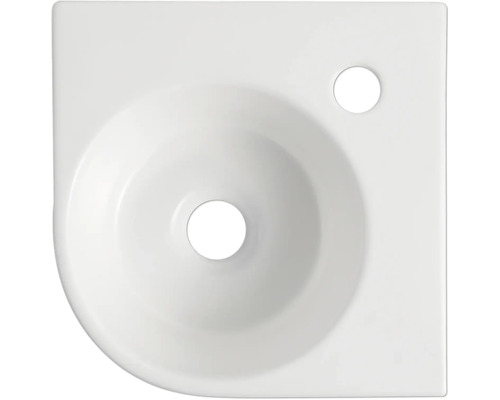 Vasque d''angle en céramique sanitaire, vue de dessus