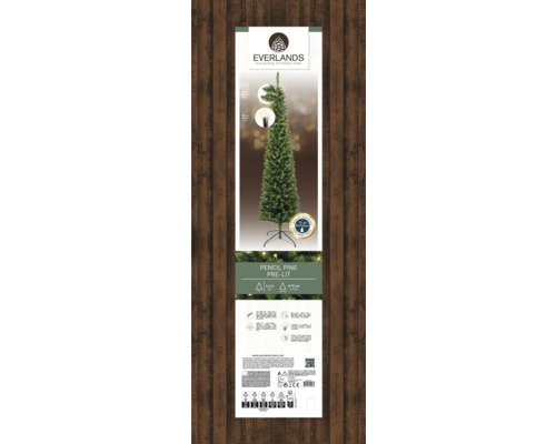 Emballage d''un sapin de Noël artificiel Everlands Pencil Pine lumineux