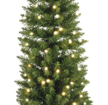 Sapin de Noël artificiel avec éclairage pour décorations festives.
