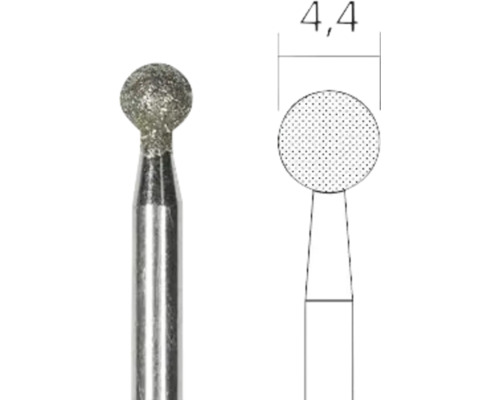 Fraise diamantée avec tête sphérique et dimension 4,4
