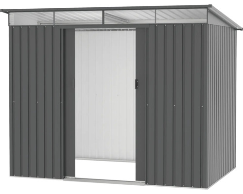 Abri de jardin en métal avec porte coulissante