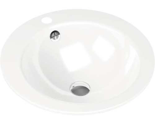 Lavabo encastré KALDEWEI OBJECT R 47,5 x 47,5 cm blanc alpin brillant emaillé avec revêtement 911606013001