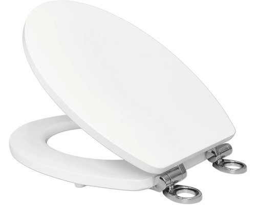 Abattant de WC en plastique avec ferrures chromées