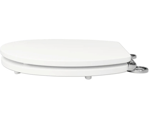 Abattant de WC en plastique avec charnières chromées