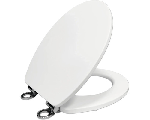 Abattant de WC en plastique avec charnières en acier inoxydable