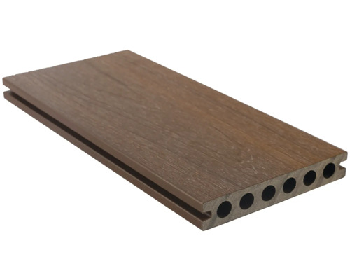 Konsta WPC Terrassendiele Nativo Eiche braun Hohlkammerprofil beschichtet 3000 x 138 x 22,5 mm Terrassendiele aus Holz und Kunststoff mit Hohlkammern