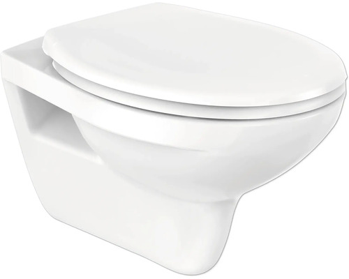 WC suspendu en céramique avec siège de toilette