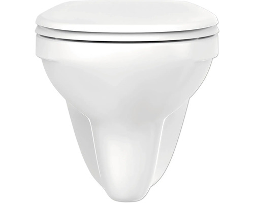 WC suspendu avec bride fermée et siège de WC