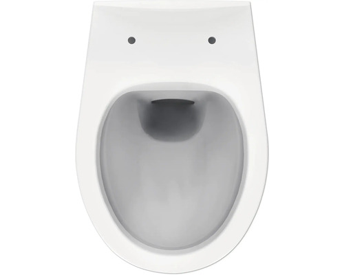 WC suspendu en céramique, vue de dessus