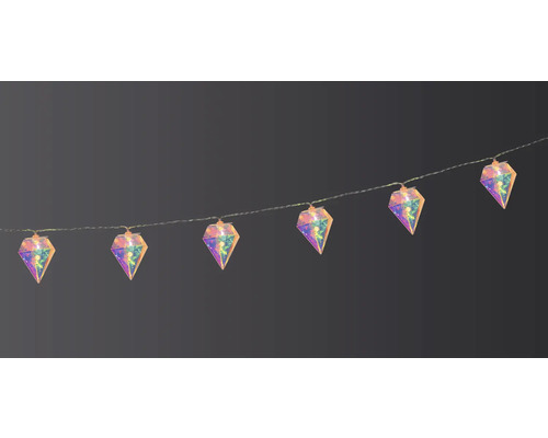 Figurine lumineuse LED Lafiora diamant 1,35 m 10 LED couleur d'éclairage blanc chaud sur batterie avec minuterie 6 heures Guirlande lumineuse forme diamant