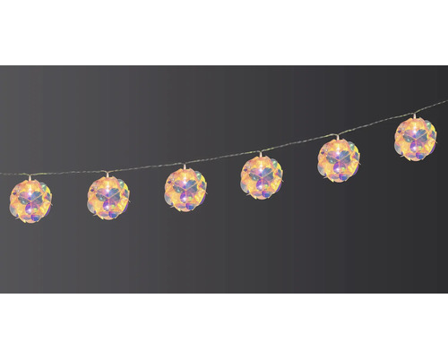 Figurine lumineuse LED Lafiora boules 1,35 m 10 LED couleur d'éclairage blanc chaud sur batterie avec minuterie 6 heures Guirlande lumineuse avec lampes sphériques
