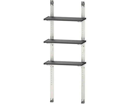 Regal Set KETER 100 Shelving Kit 100 3 höhenverstellbare Einlegeböden anthrazit Regal mit drei Ebenen und Metallelementen
