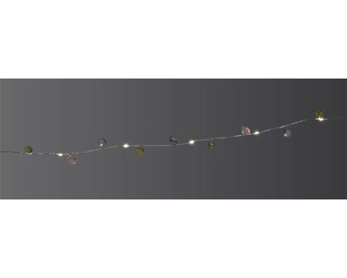 Guirlande lumineuse LED Lafiora diamant 1,9 m 20 LED couleur d'éclairage blanc chaud sur batterie avec minuterie 6 heures Guirlande lumineuse avec boules décoratives