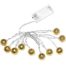 Guirlande lumineuse décorative avec lampes sphériques et compartiment à piles