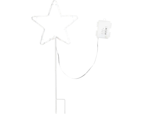 Piquet de jardin à LED en forme d''étoile fonctionnant sur piles