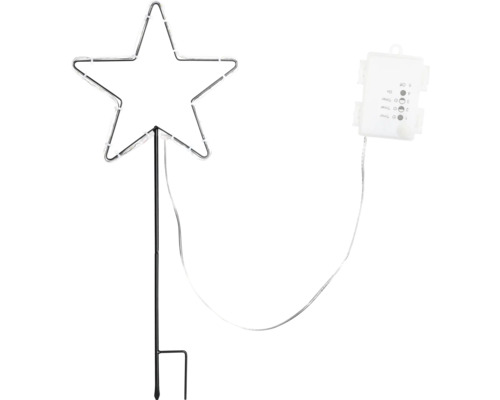 Piquet de jardin décoratif avec motif étoile et alimentation par piles