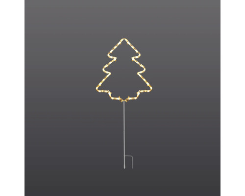 Christbaum Baumumriss mit Lichtern zur Dekoration im Aussenbereich