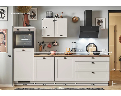 Küchenzeile mit Maßen