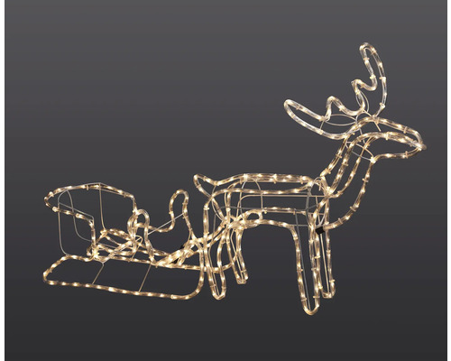 Renne avec traîneau, décoration de Noël avec éclairage