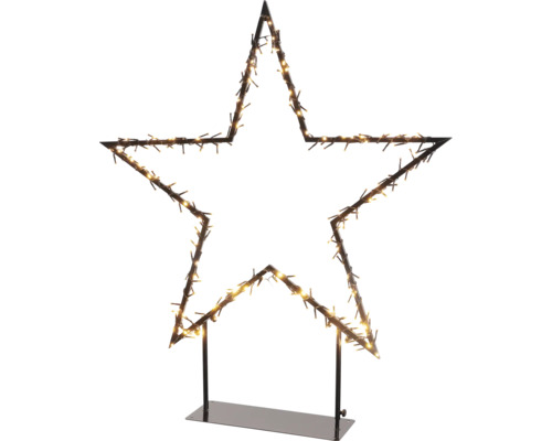 Étoile décorative avec éclairage LED sur un socle