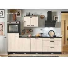 PICCANTE Plus Küchenzeile mit Geräten Casual 260 cm eiche aviva matt vormontiert Variante links 4067368012980