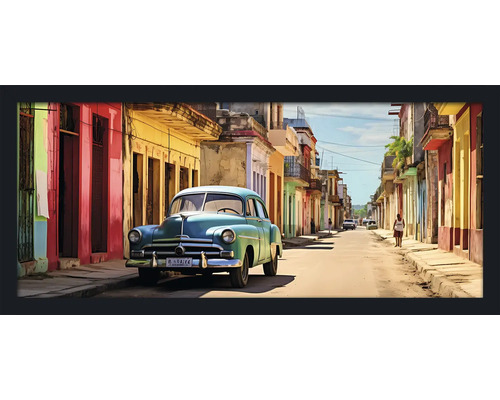 Gerahmtes Bild Vintage Car On The Street IV 130x60 cm