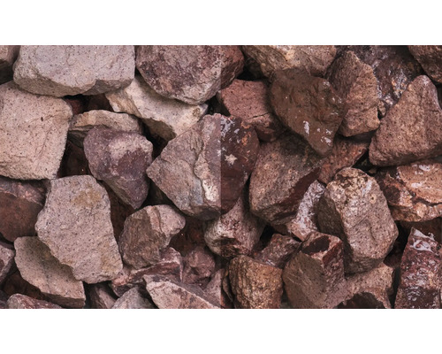 Pierre de taille rouge 32 - 56 mm 1000 kg rouge Gros plan sur des pierres décoratives pour le jardin