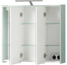 Spiegelschrank Carlos 65 x 16 x 64 cm pistazie 3-türig LED