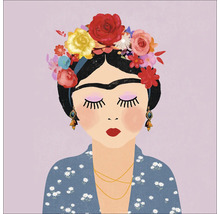 Peinture d''une femme avec une couronne de fleurs et les yeux fermés