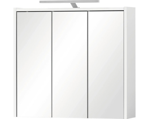 Armoire de toilette Carlos 65 x 16 x 64 cm blanc 3 portes led