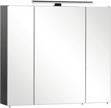 Spiegelschrank Malte 80 x 16 x 74,4 cm schwarz matt 3-türig LED