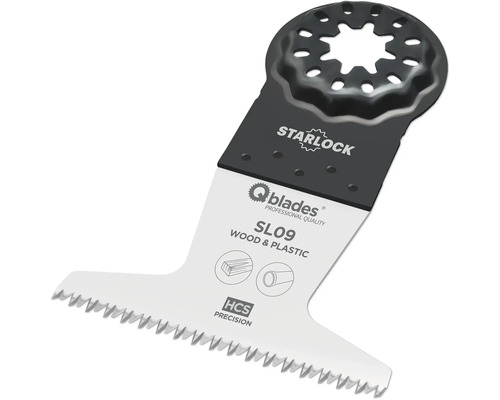 Q-Blades Multitool-Sägeblatt Precision HCS 14tpi 65x50mm SL09 Starlock, 1 Stück Q-Blades SL09 Tauchsägeblatt für Holz und Kunststoff