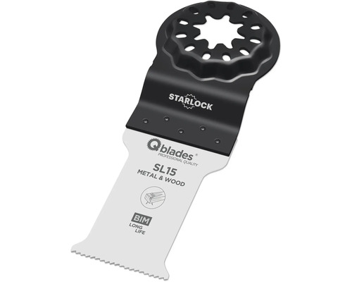 Lame de scie Multitool Q-Blades Bi-Metall 19tpi 28x55mm SL15 Starlock, 1 pièce Lame de scie plongeante Q-Blades SL15 pour métal et bois avec support Starlock