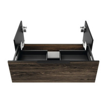 Offener Waschbeckenunterschrank mit Holzeffekt