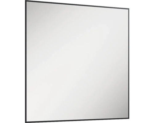 Miroir à cadre à LED Jungborn Square lxhxé 80x80x3 cm noir