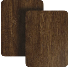 Deux plaques de bois aux coins arrondis