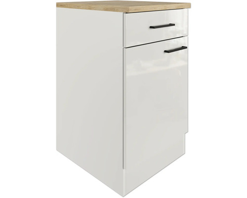 Meuble bas avec deux tiroirs et une porte