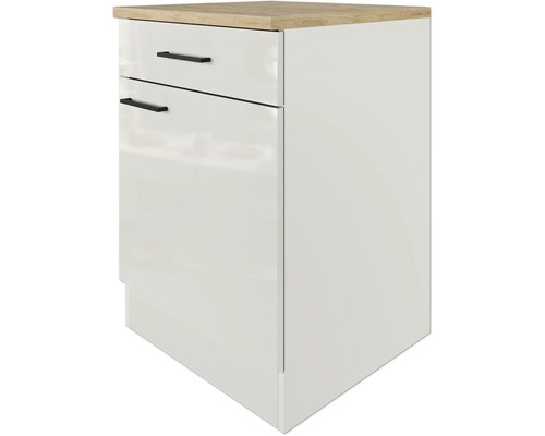 Meuble bas avec deux tiroirs et plan de travail