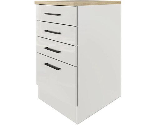 Unterschrank mit vier Schubladen und einer Arbeitsplatte