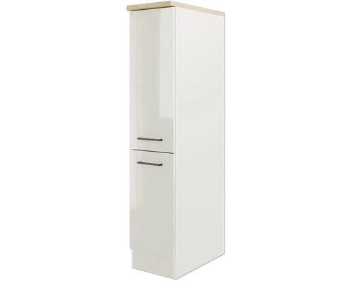 Armoire haute blanche avec deux portes et poignées
