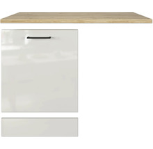 Flex Well Geschirrspülerblende für vollintegrierte Geschirrspüler Geschirrspülerblende inkl Sockelleiste und Arbeitsplatte Lund BxTxH 110 x 60 x 85 cm lichtgrau glänzend zerlegt 00012203
