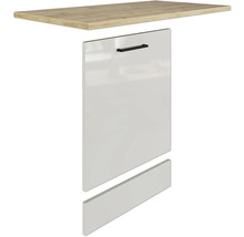 Flex Well Geschirrspülerblende für vollintegrierte Geschirrspüler Geschirrspülerblende inkl Sockelleiste und Arbeitsplatte Lund BxTxH 110 x 60 x 85 cm lichtgrau glänzend zerlegt 00012203