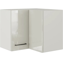 Armoire suspendue d'angle Flex Well Lund lxpxh 60x32x54,8 cm gris clair brillant démontée tirant réversible (peut être montée à gauche ou à droite)