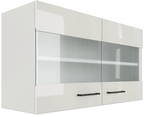 Meuble haut avec portes en verre et tiroirs